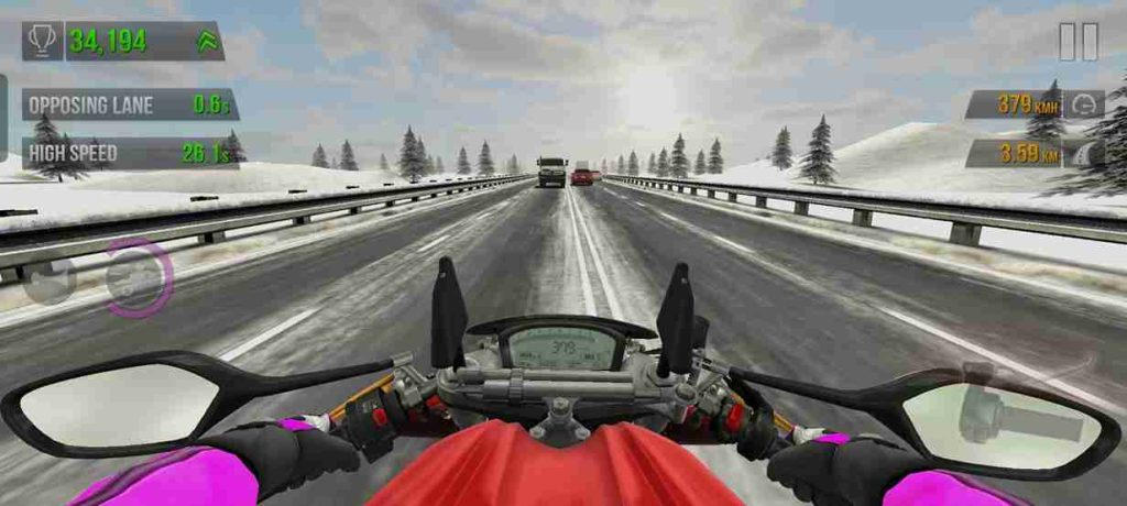 Traffic Rider MOD APK Snow Fall Stage
